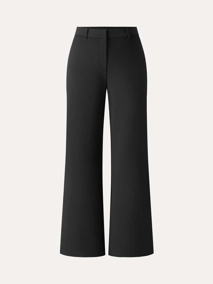 Ponte Mid-Rise Wide-Leg Pants with Pockets