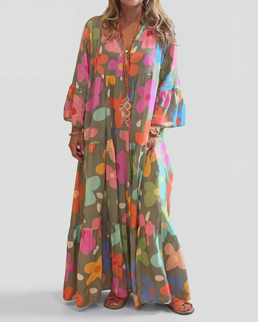 Floral Dream Relaxed Fit Maxi Dress — front view