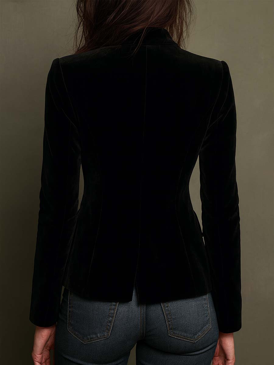Velvet Blazer With Colorful Floral Embroidery | Harry & Kate London
