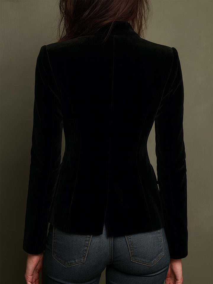 Velvet Blazer With Colorful Floral Embroidery | Harry & Kate London