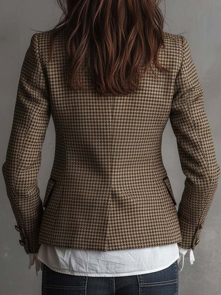Vintage Tweed Houndstooth Tailored Blazer | Harry & Kate London