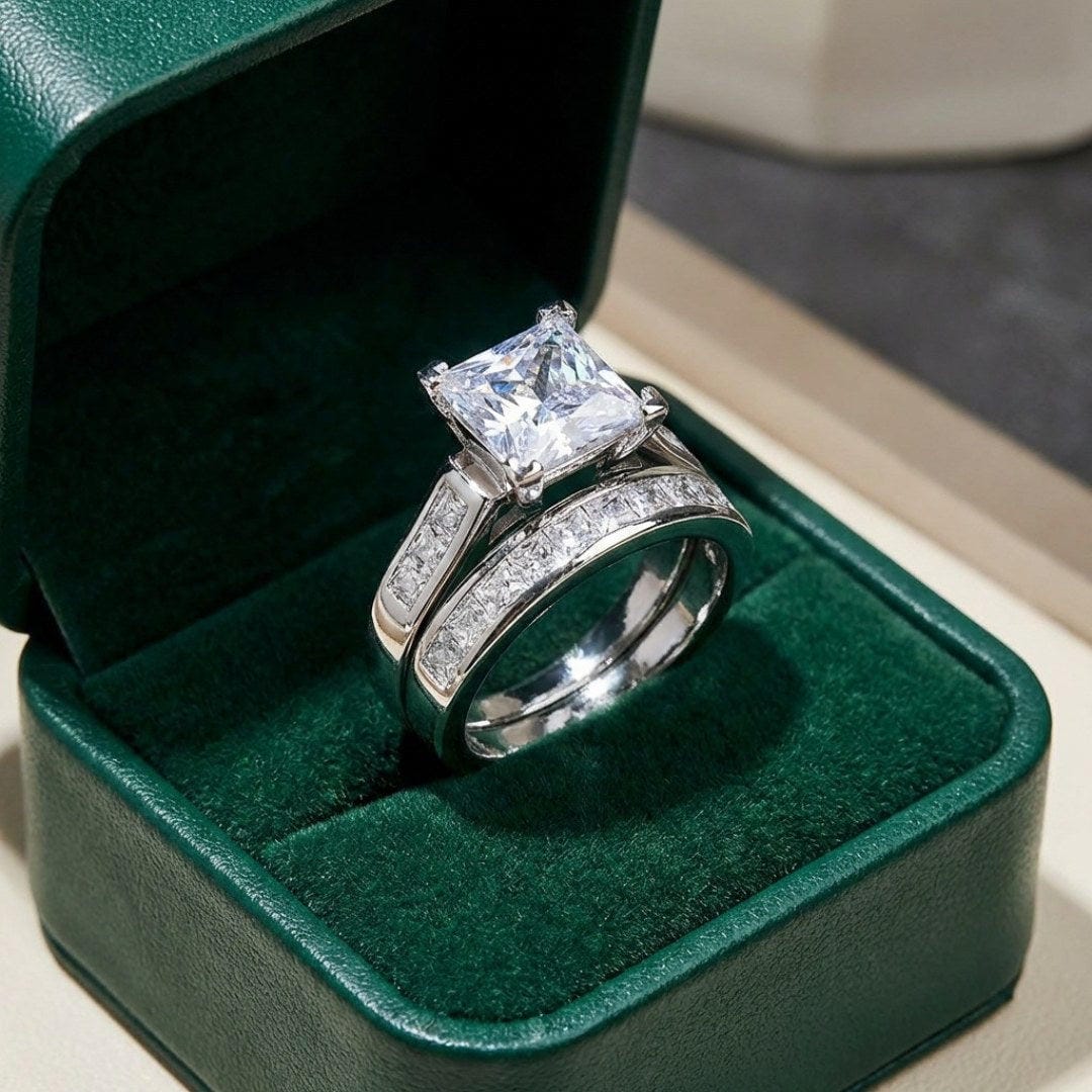 Main shot of the zirconia promise ring set