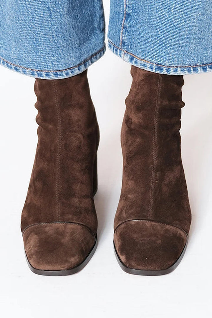 Lily | Women's Suede Block Heel Ankle Boots
