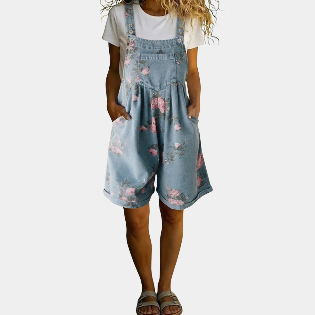 Saylor Denim Jumpsuit — front view