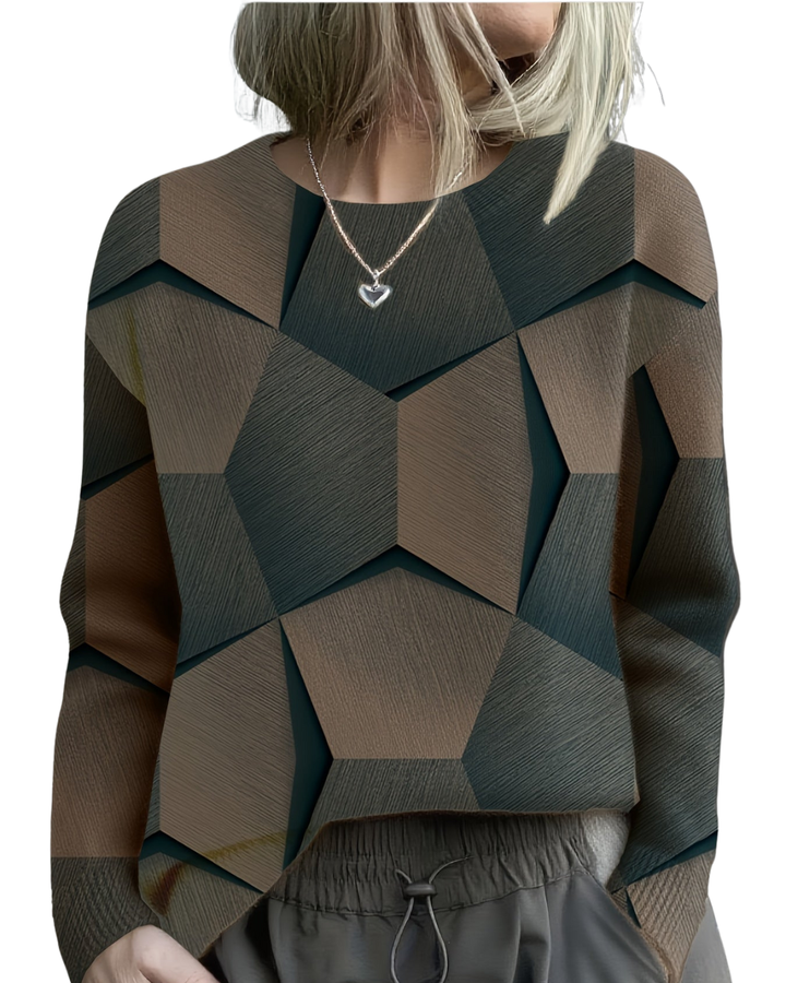 Lavinia | Knit Sweater with Geometric 3D Pattern