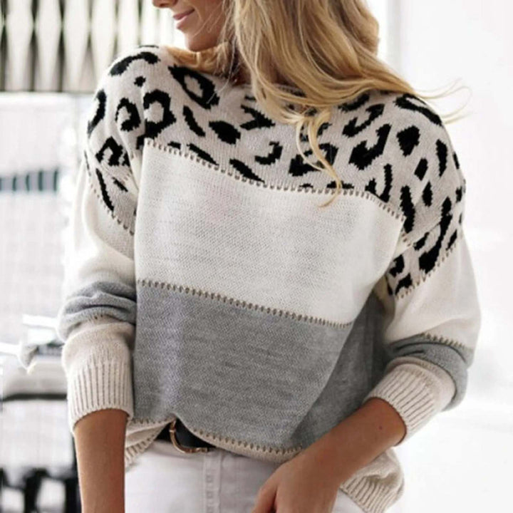 Penelope Stylish Leopard Print Sweater — alternate view