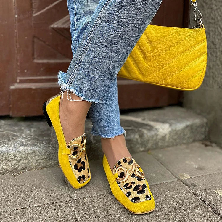 Stelle Animal Print Loafers — side view