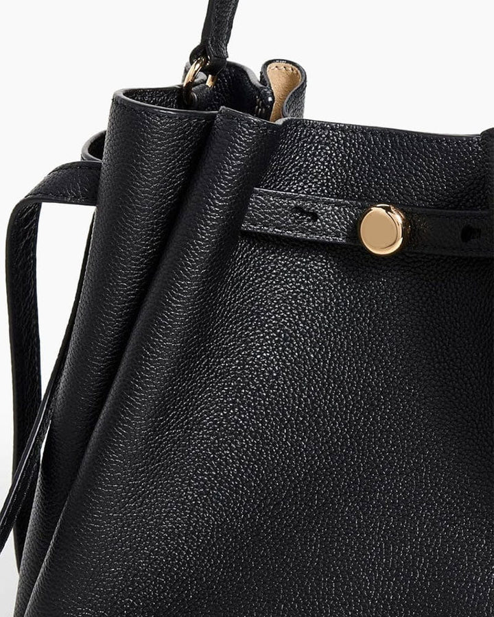 Women's Classic Leather Shoulder Bucket Bag