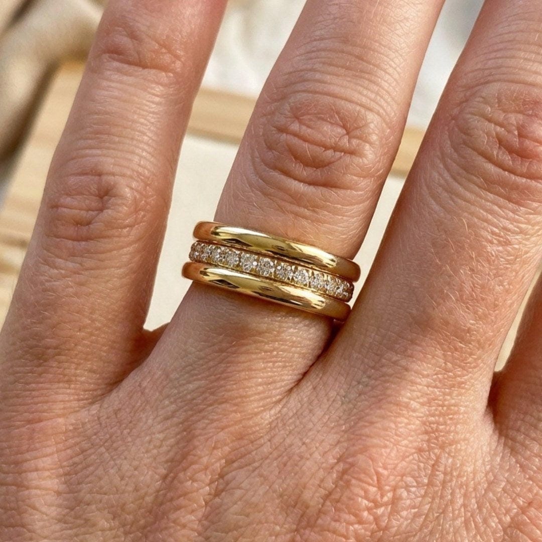 Main shot of the micro-paved zircon band ring