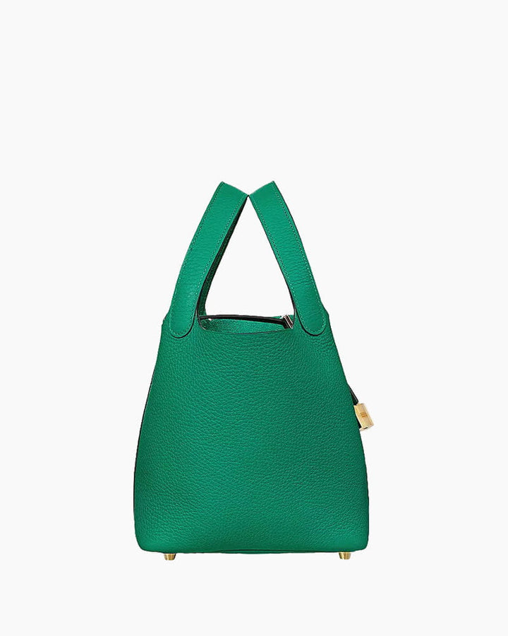 Women's Summer Resort Green Leather Bucket Bag