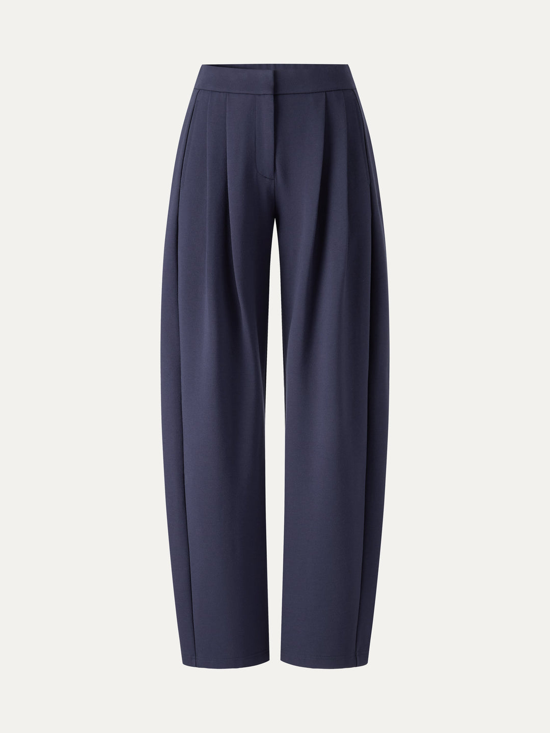 Ponte Low-Rise Ankled Barrel Pants with Pockets