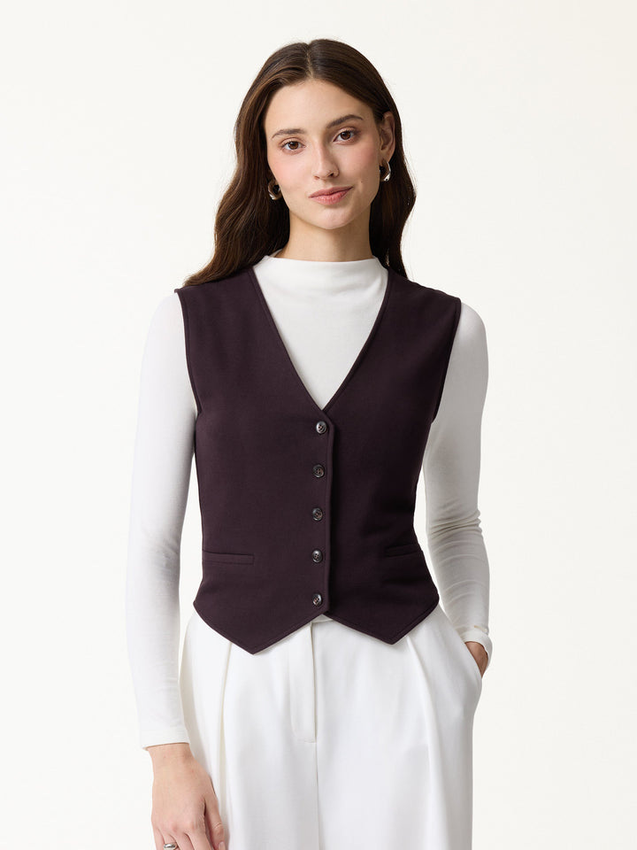 2Pcs Set Friendly Sleeveless Cropped Vest & Mid-Rise Pintuck Pants with Pockets