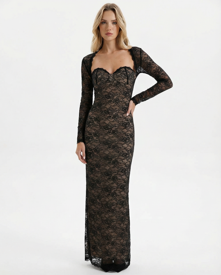 ARIA Lace Muse Maxi Dress - women's maxi dress, side view