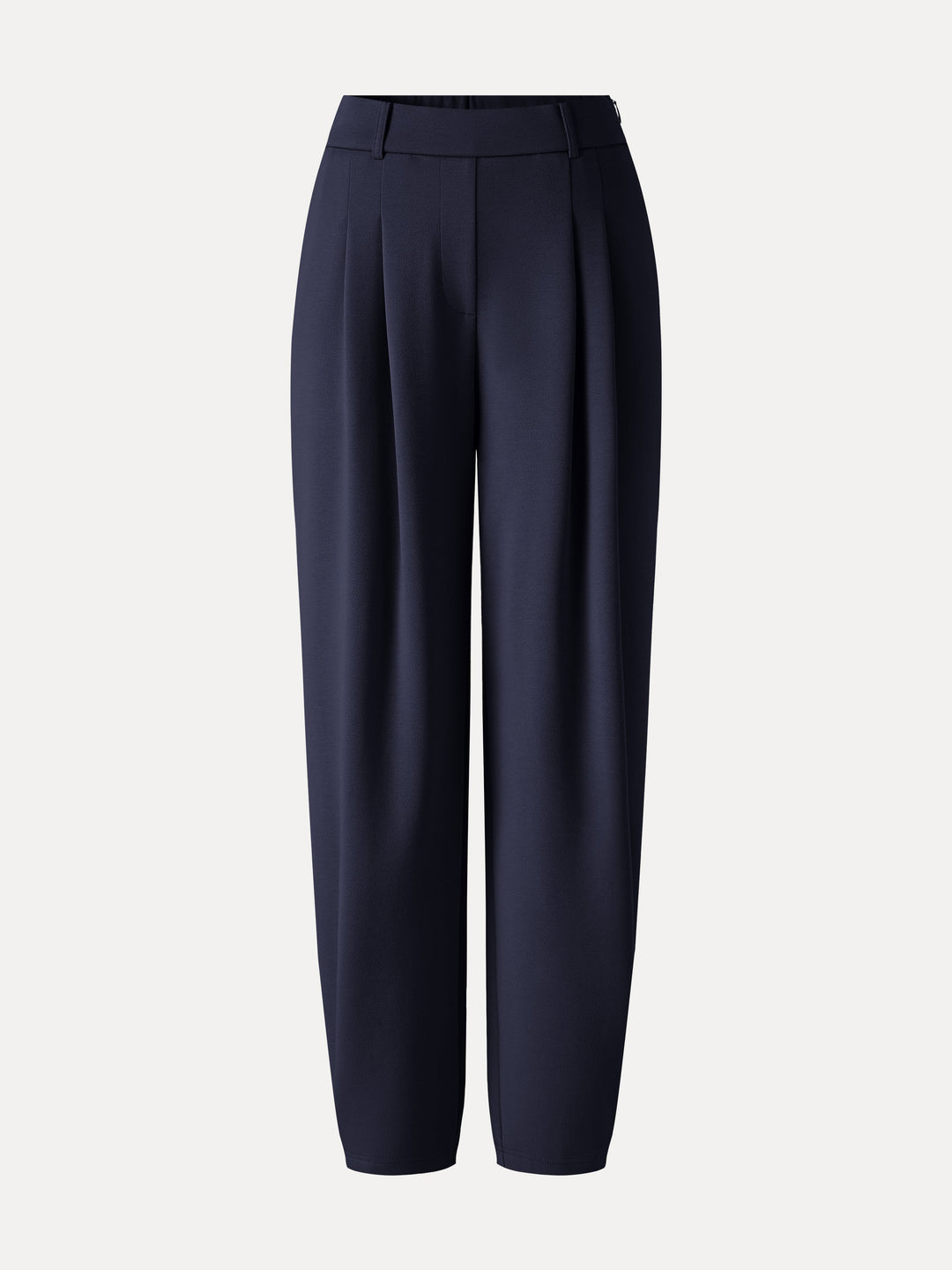 Petite Stretch Ponte High-Rise Ankle Tapered Tuck Pants with Pockets
