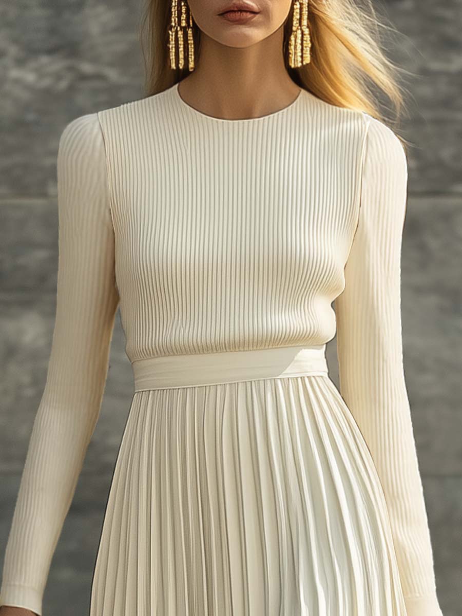 Clara cream knitted maxi dress – flattering silhouette women's view