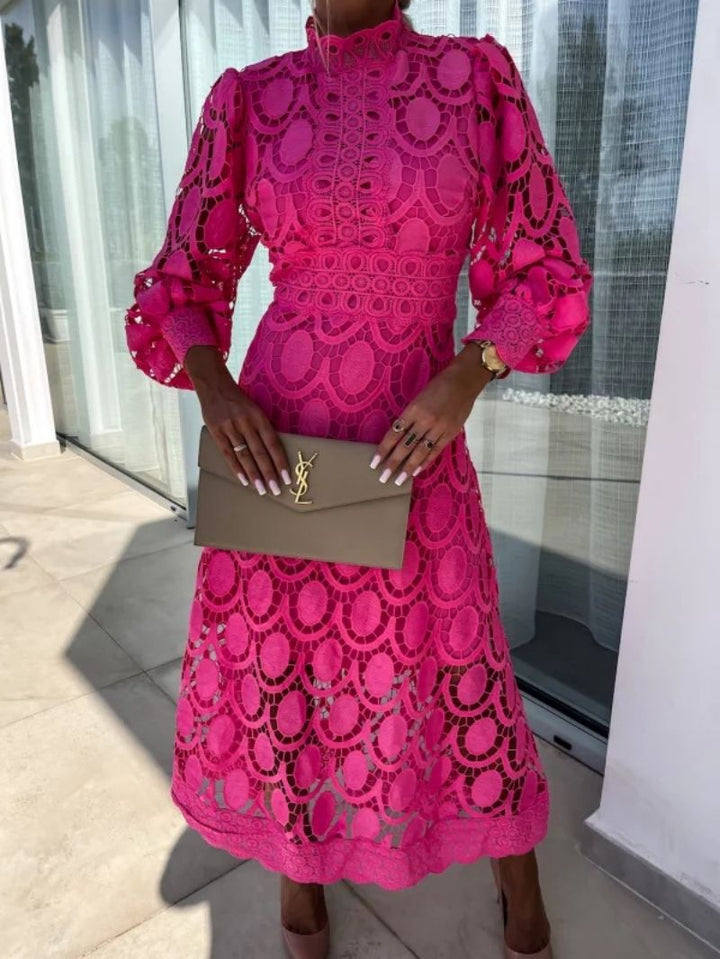 Georgia - Elegant French Lace Dress — front view