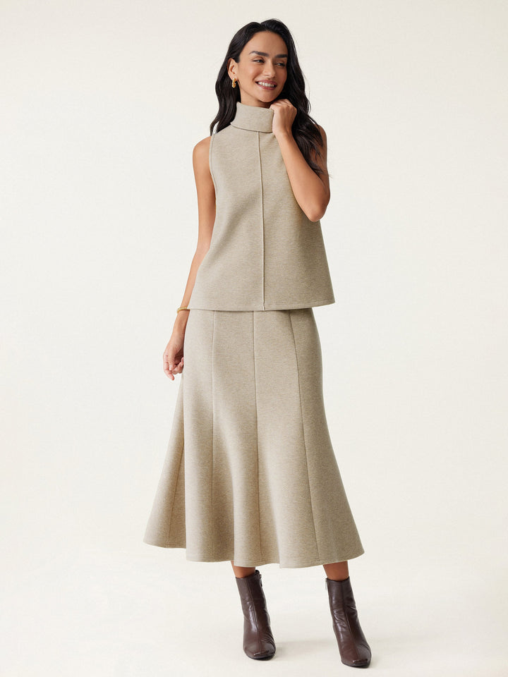 Turtle Neck Split Hem Top