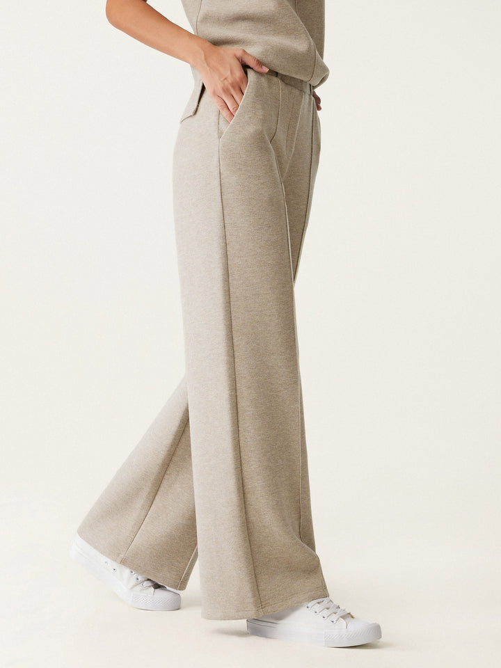 2Pcs Set Mockneck Top & High Waisted Straight Leg Pull On Pant