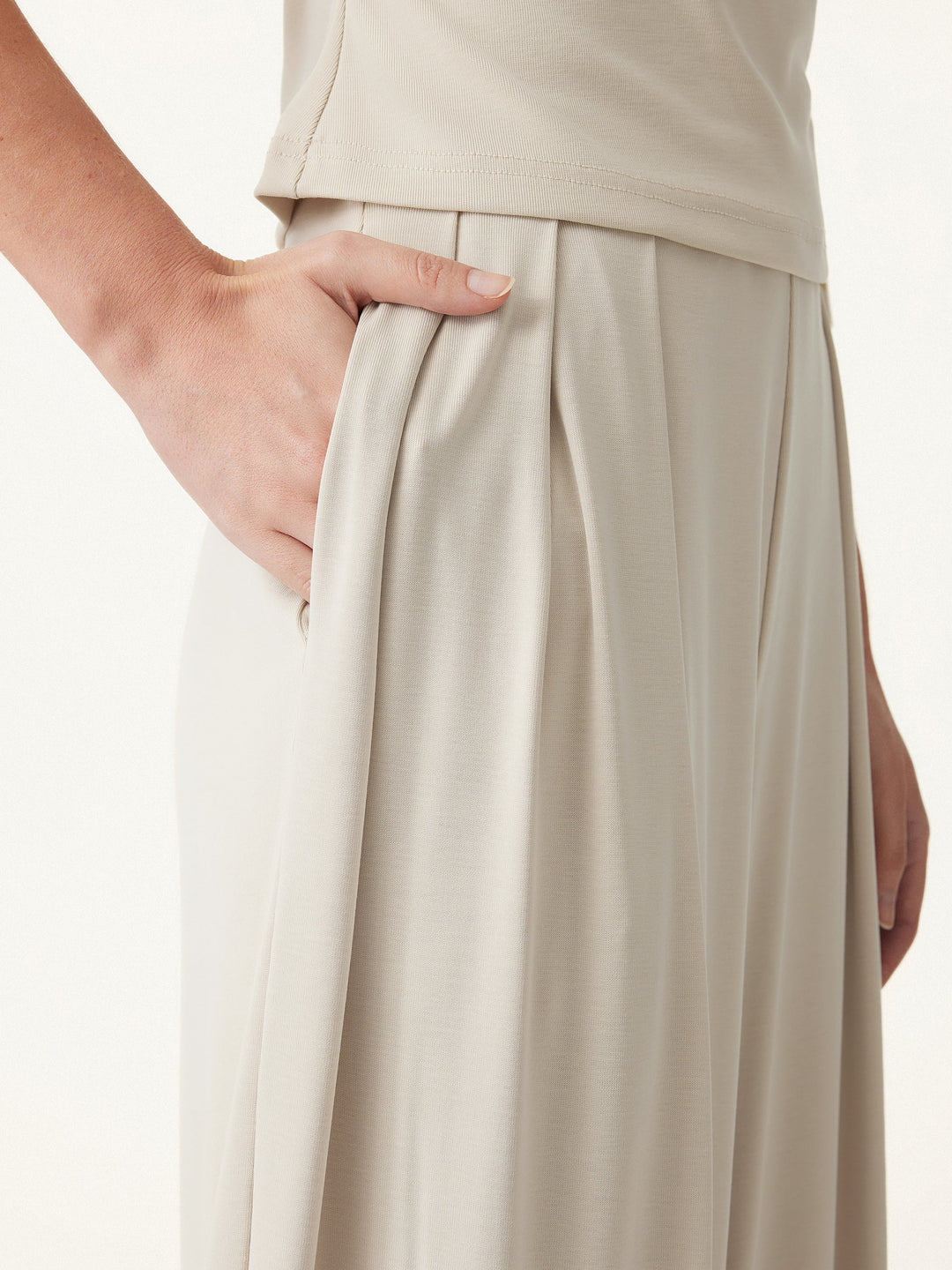 2Pcs Set Boatneck Batwing Sleeve Top & Wide Leg Palazzo Pant with Pockets
