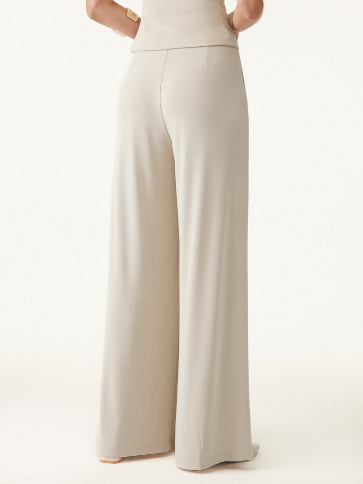 2Pcs Set Boatneck Batwing Sleeve Top & Wide Leg Palazzo Pant with Pockets