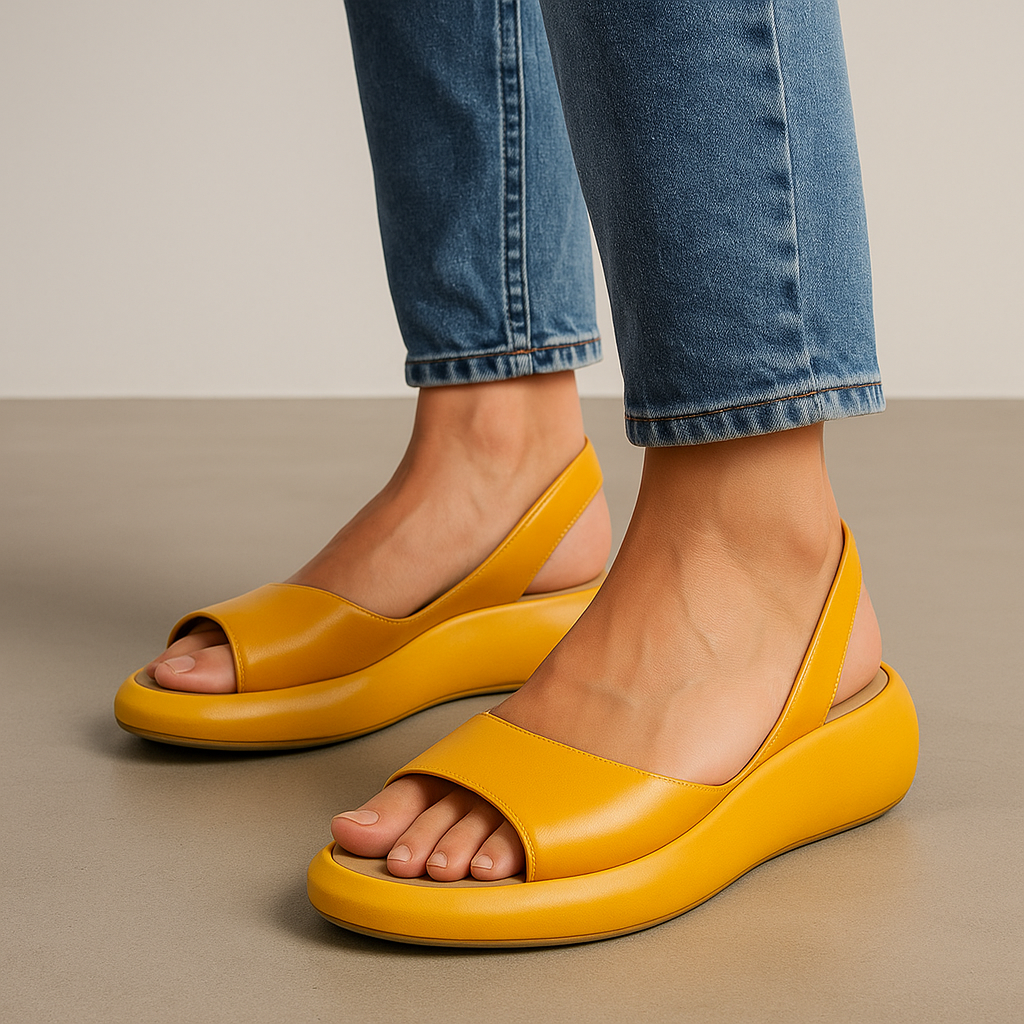 Gisselle Toe & Non-Slip Sandals Yellow — back view