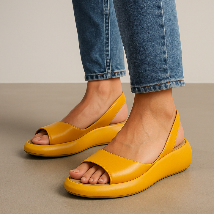 Gisselle Toe & Non-Slip Sandals Yellow — back view