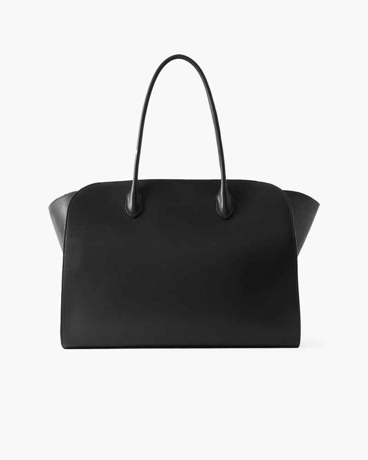 Women's Daily Commute Versatile Black Leather Tote