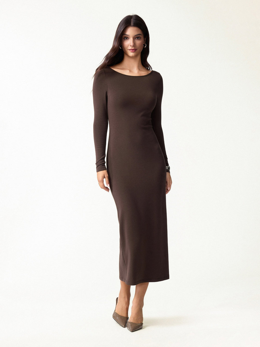 ProWarm Boatneck Open-Back Midi Built-In Bra Dress 2.0