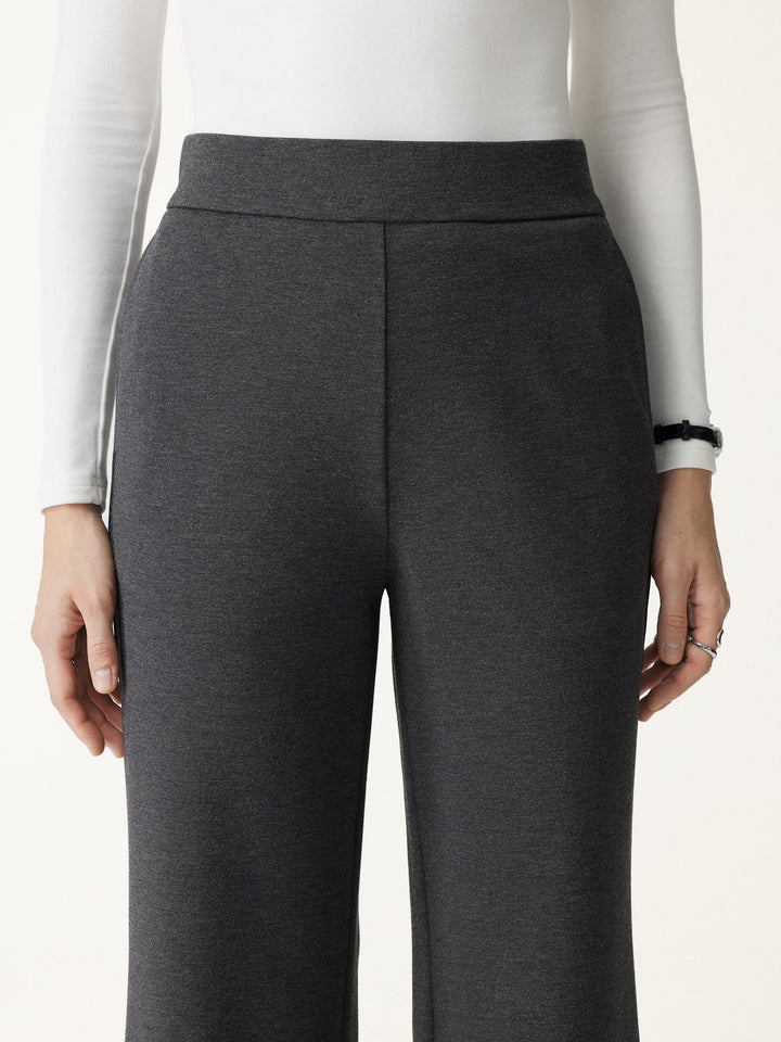 Ponte High-Rise Wide-Leg Pants with Pockets