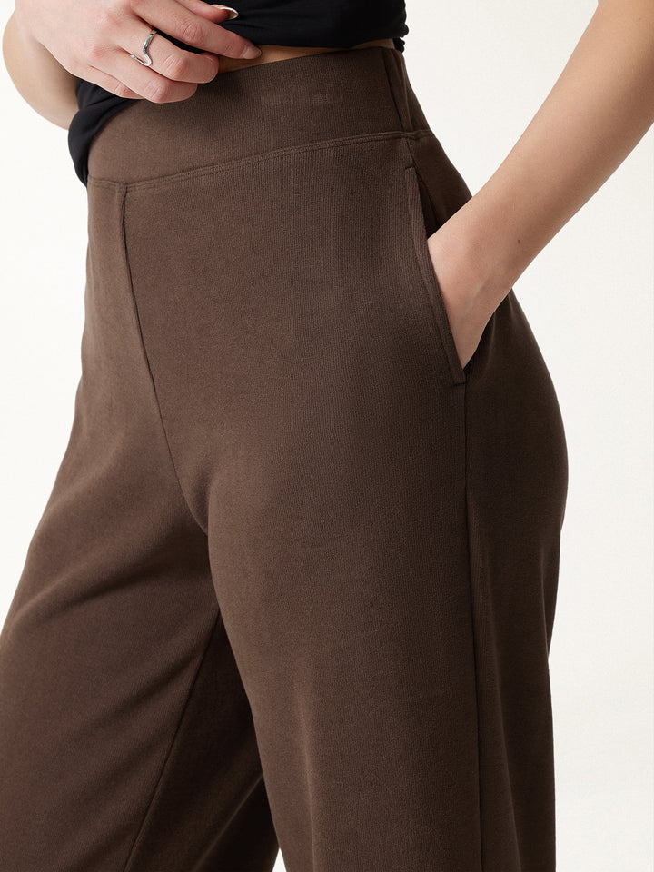 3Pcs Set Long Sleeve Midi Cardigan with Pockets & Boatneck Long Sleeve Top & Wide-Leg Pants with Pockets