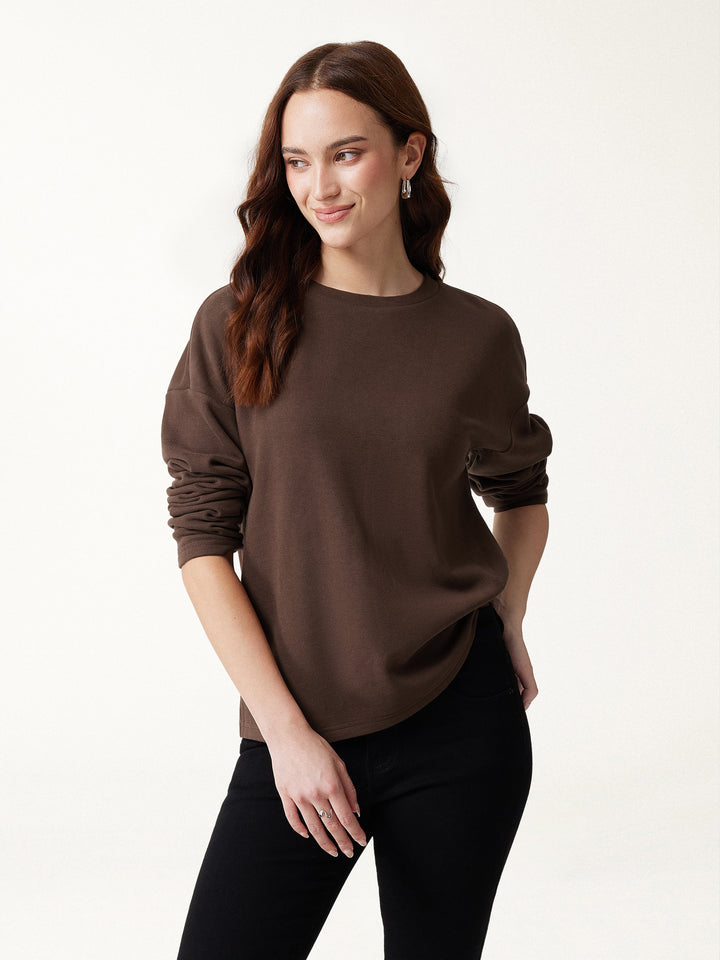 3Pcs Set Long Sleeve Midi Cardigan with Pockets & Boatneck Long Sleeve Top & Wide-Leg Pants with Pockets