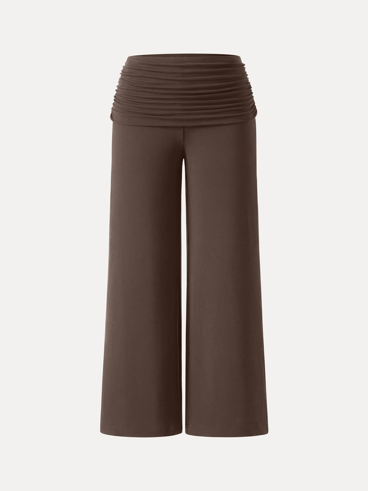 Non-Itchy Wool Blend Drapey Wide Leg Pull-on Pants with Pockets