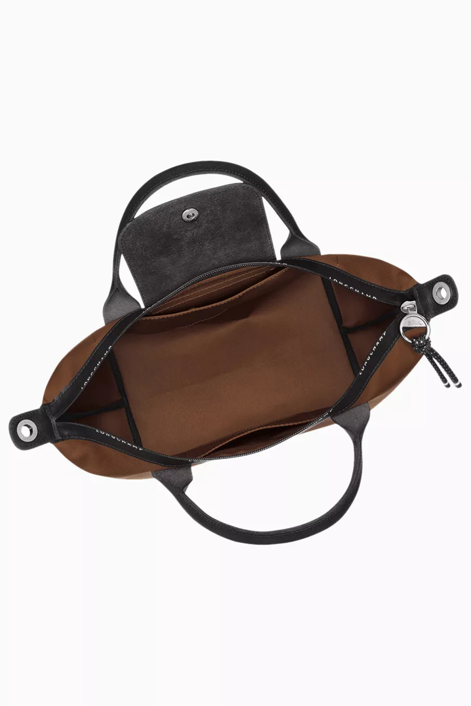 Longchamp Le Pliage Energy Small Crossbody Bag Brown closeup detail