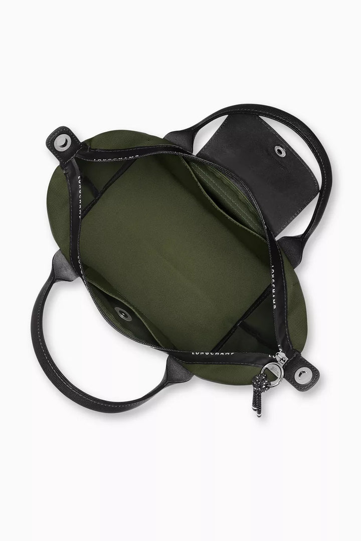 Longchamp Le Pliage Energy Small Crossbody Bag Khaki Olive Green closeup detail