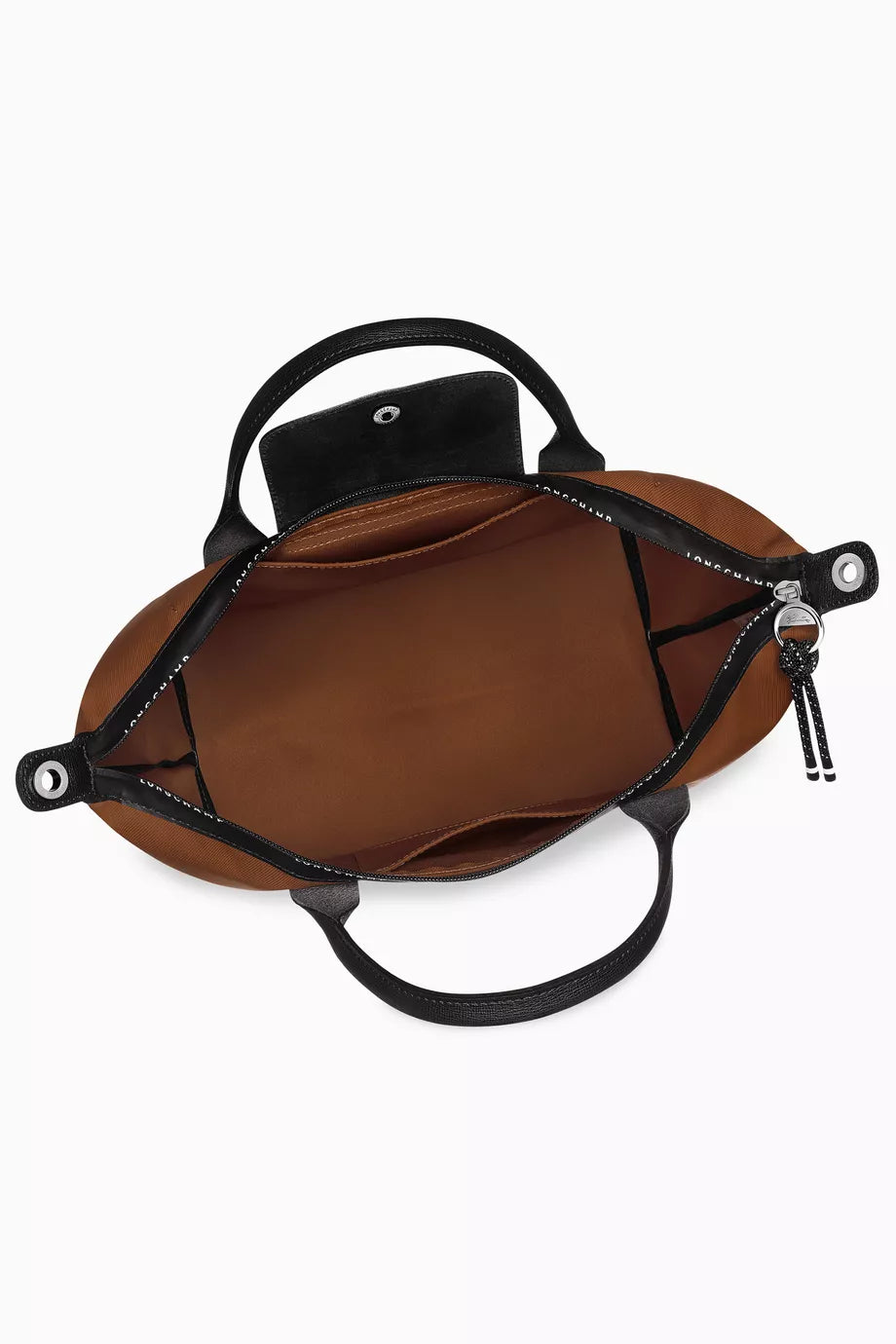 Longchamp Le Pliage Energy L Bag Cocoa — closeup detail