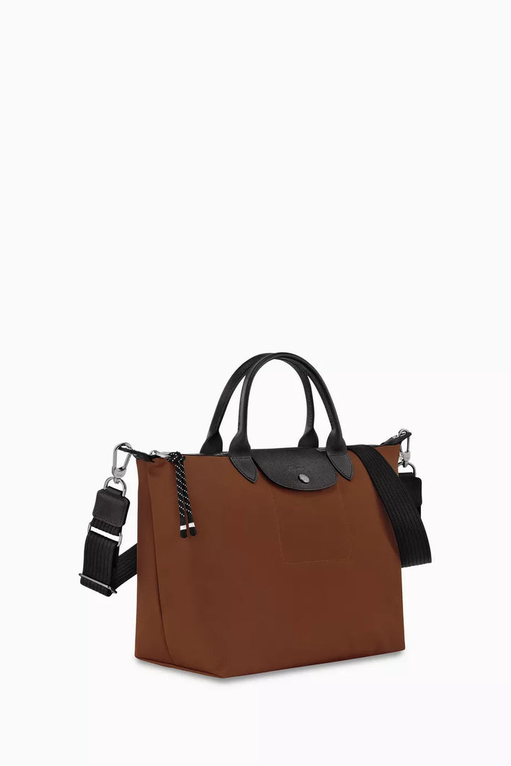 Longchamp Le Pliage Energy L Top Handle Crossbody Bag Cocoa Brown side view
