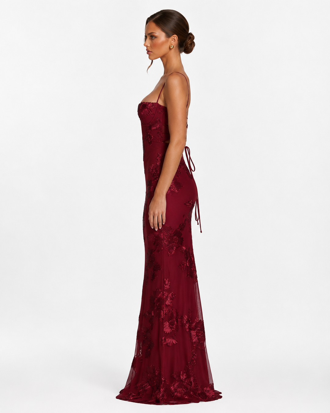 Rosalie Corset Gown - women's gown, close-up of the fabric texture