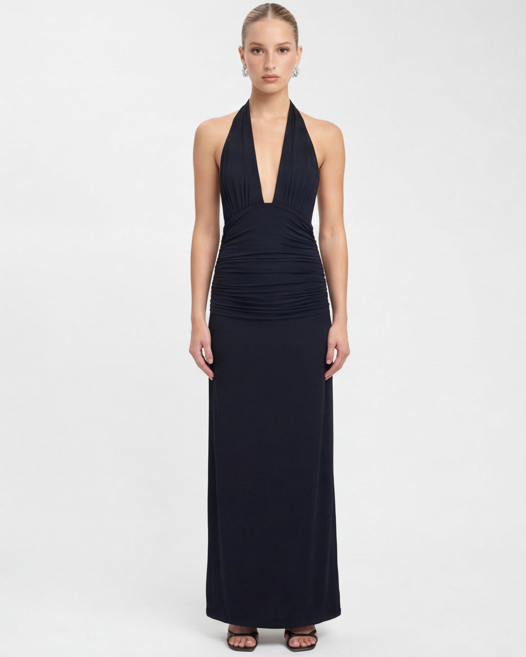 ARIA Nyx Halter Maxi Dress - women's maxi dress, front view