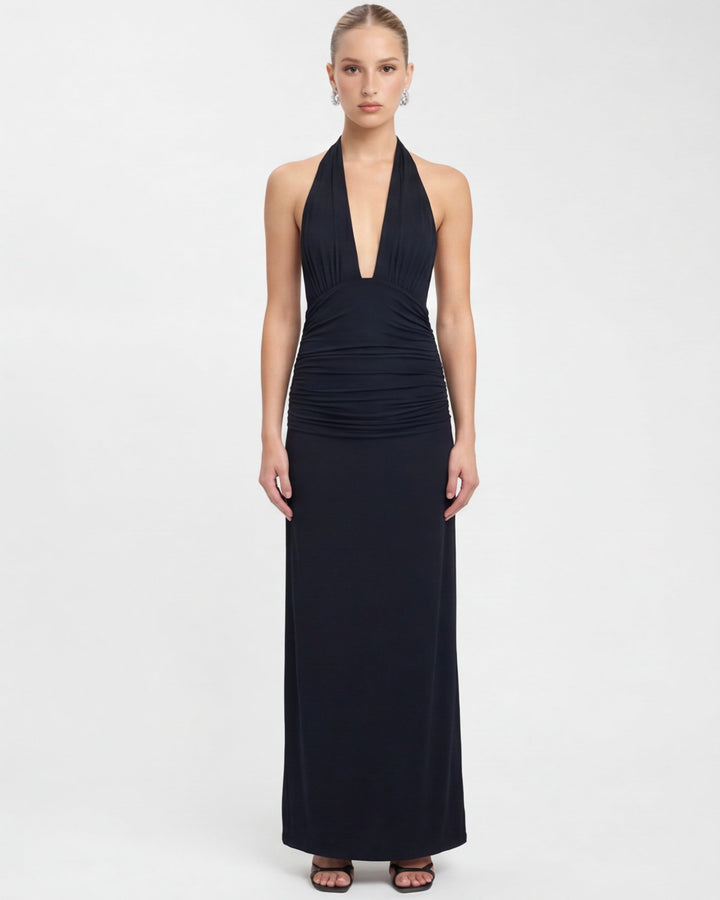 ARIA Nyx Halter Maxi Dress - women's maxi dress, front view