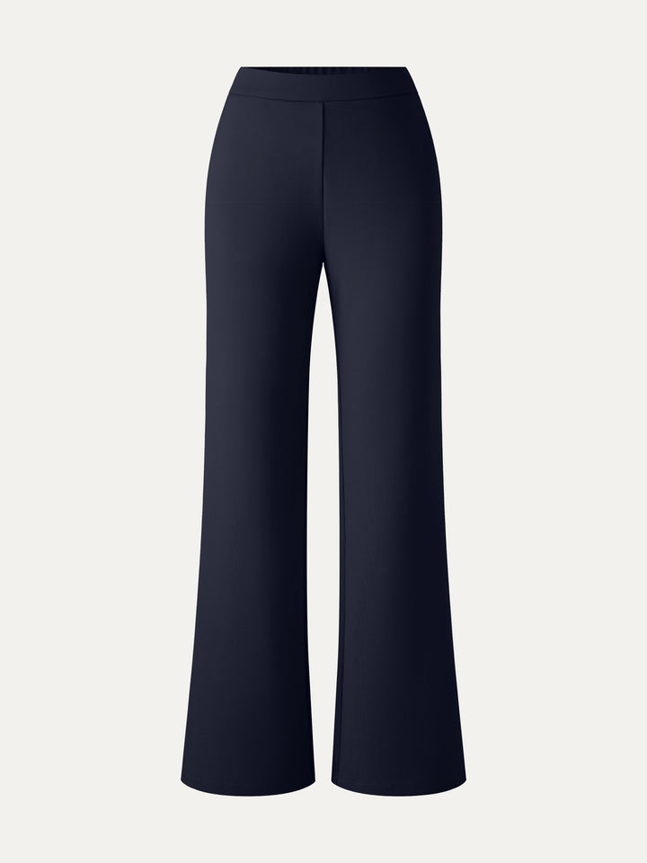 Ponte High-Rise Slim Flared Pants with Pockets