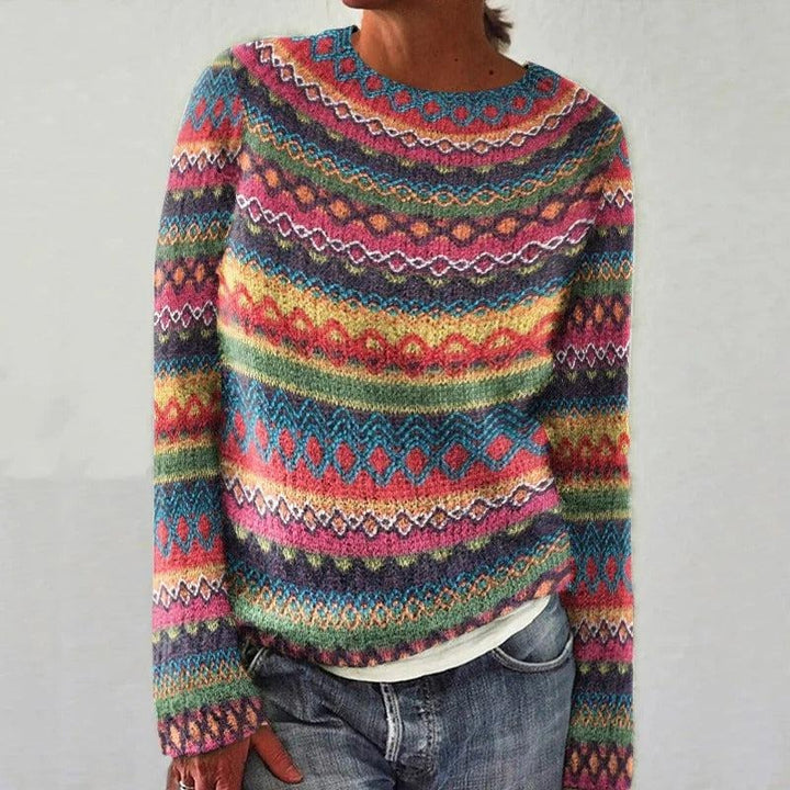 Emily Cozy Retro Sweater — close-up view