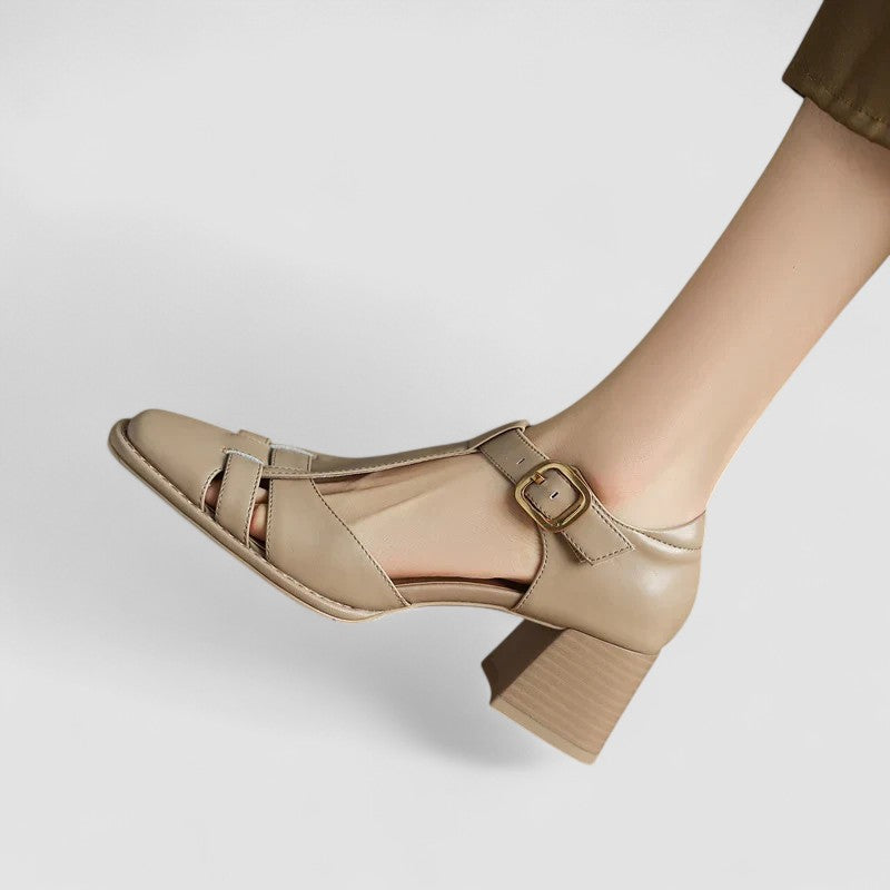 Scarlett – Orthopedic T-Strap Block Heels