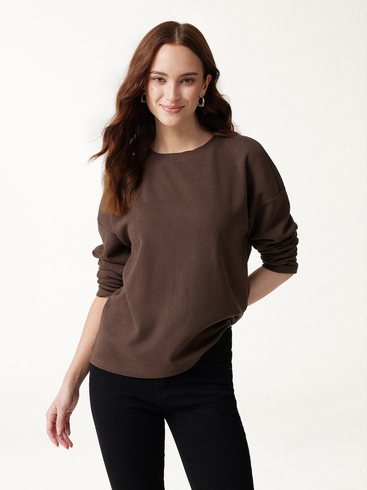 2Pcs Set MaxWarm Shawl Collar Long Sleeve Midi Cardigan with Pockets & Boatneck Long Sleeve Textured Top