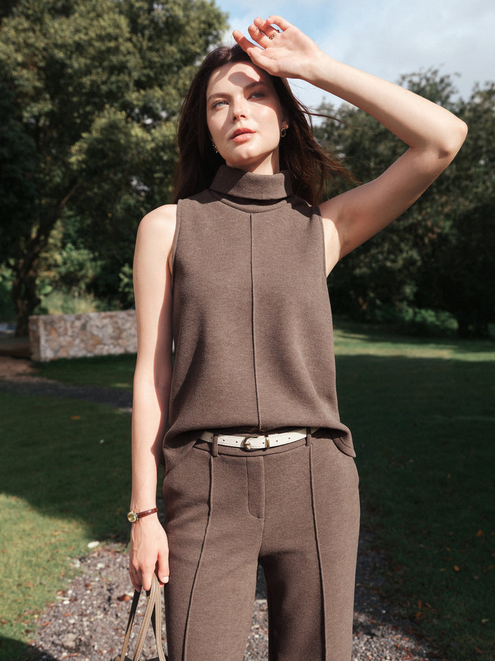 Turtle Neck Split Hem Top
