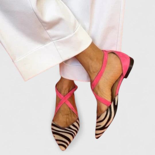Khreysa Elegant Ballet Flats with Straps — front view