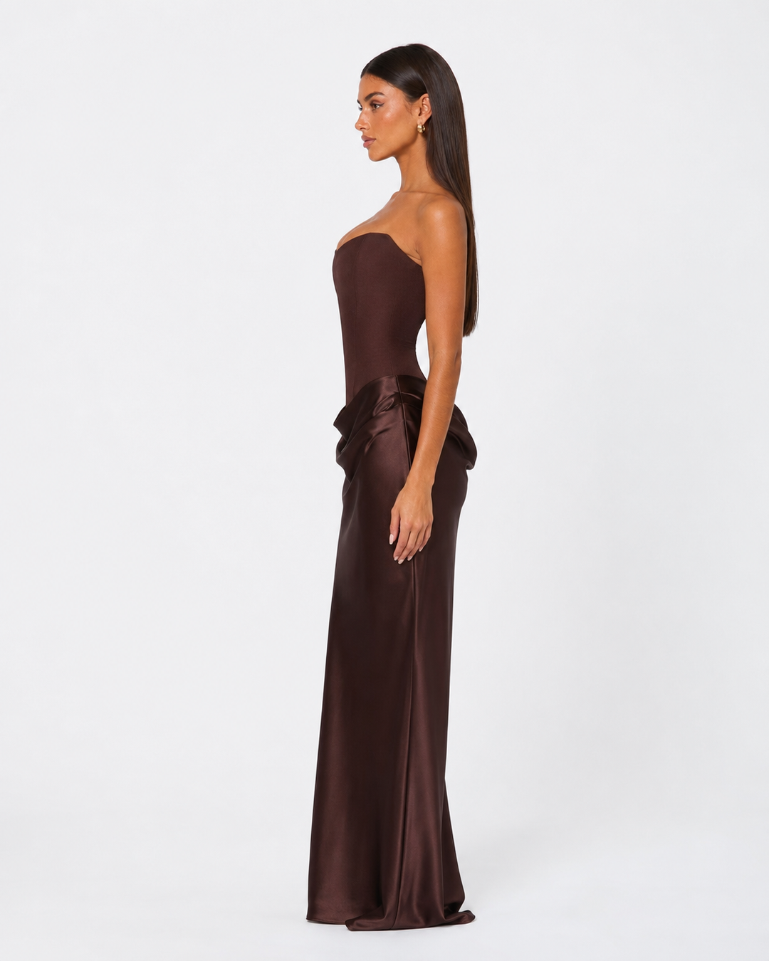 After Midnight Corset Gown — women's dress, close-up of the fabric and neckline