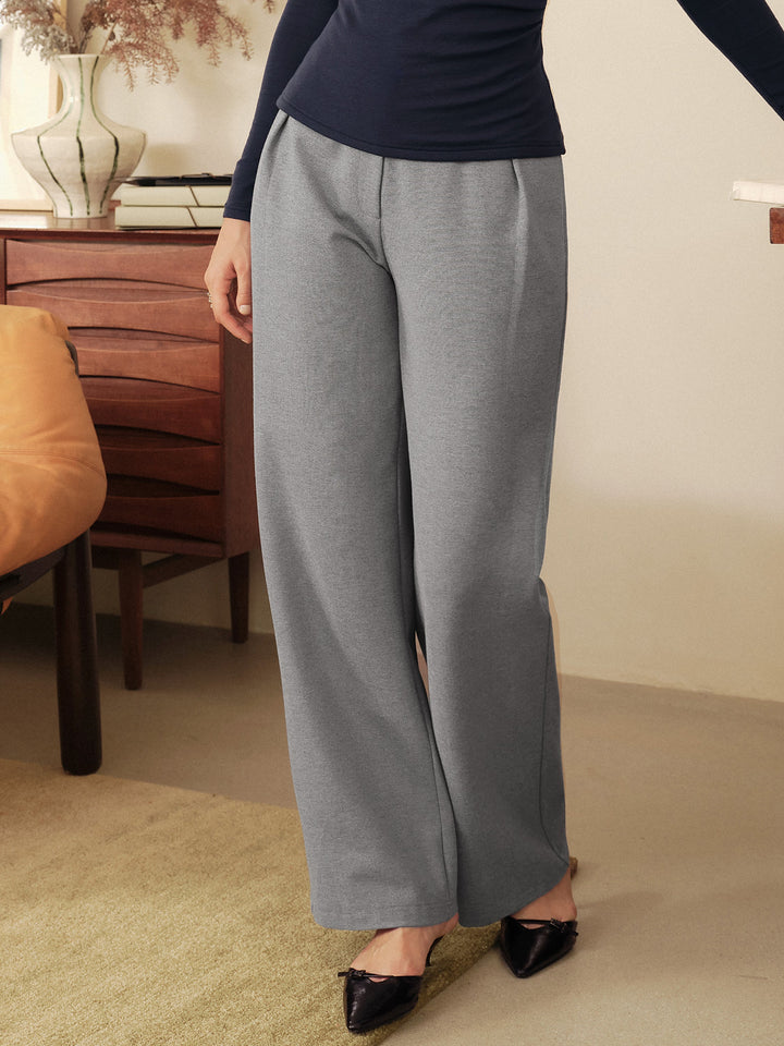 Ponte High-Rise Straight-Leg Pants with Pockets