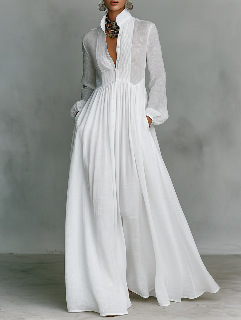 Elisa Patchwork Maxi Dress — front view