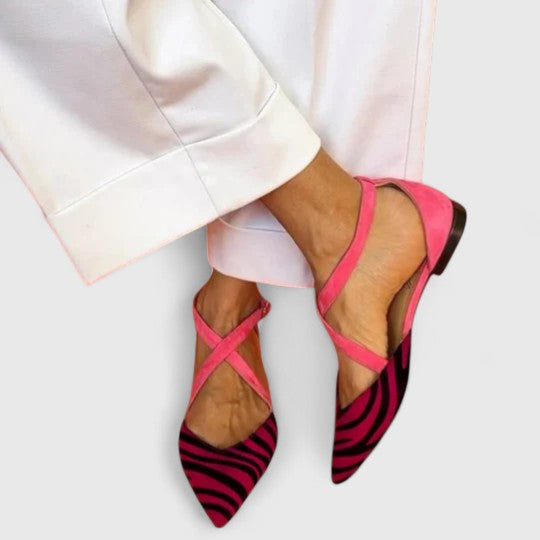 Khreysa Elegant Ballet Flats with Straps — detail view