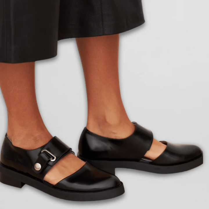 Angelina Leather Mary Jane with Buckle — front view